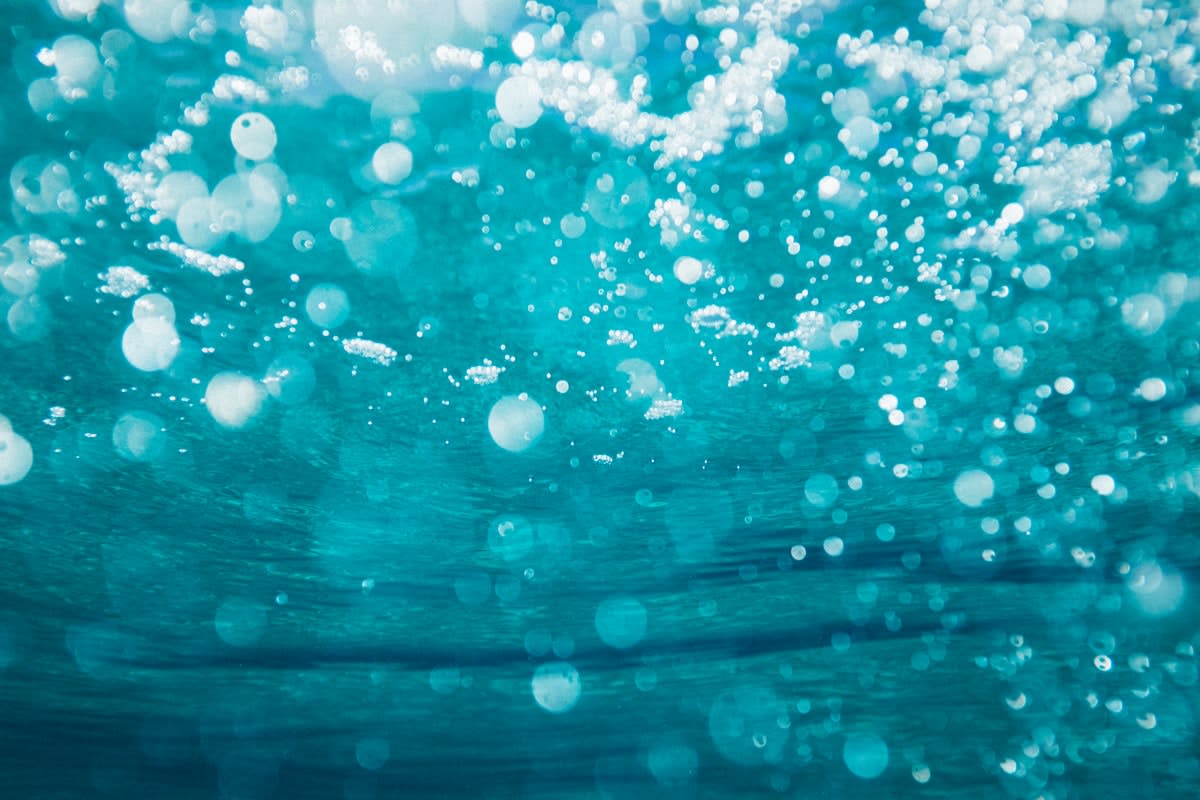 Microscopic bubbles in water