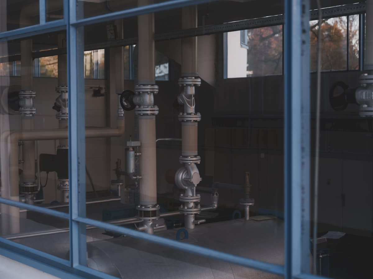 server rack in an industrial setting