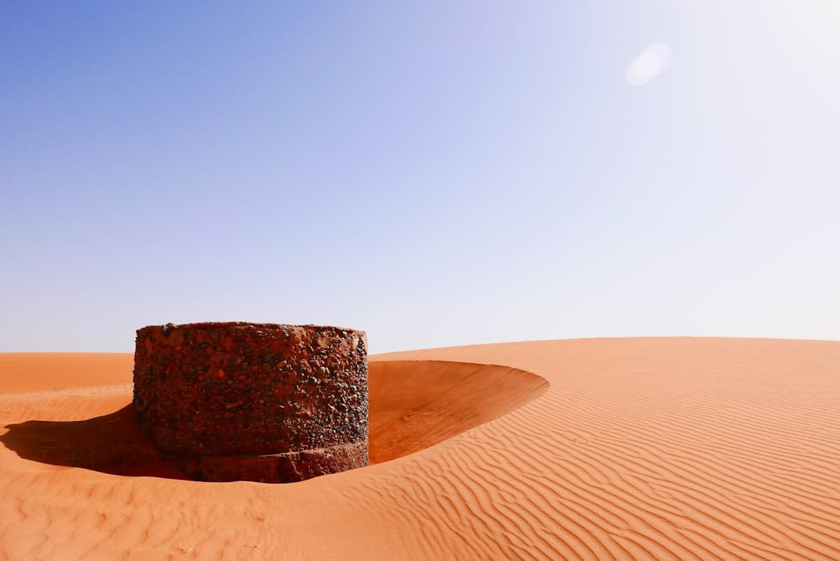 Open pit mine in the Sahara desert