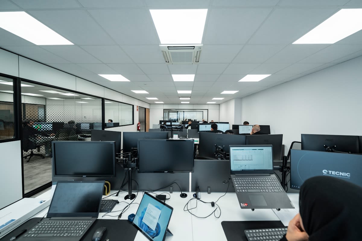 Neural interface hardware in a high-tech office setting