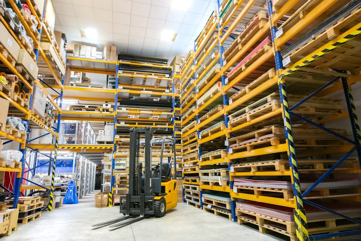 Industrial automation sensors in a high-tech warehouse