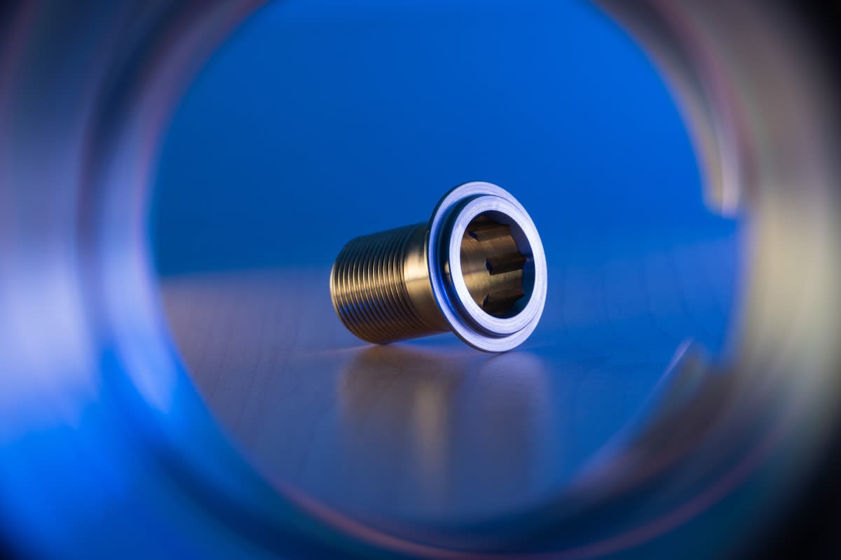 Cross section of a hermetically sealed metal sensor housing
