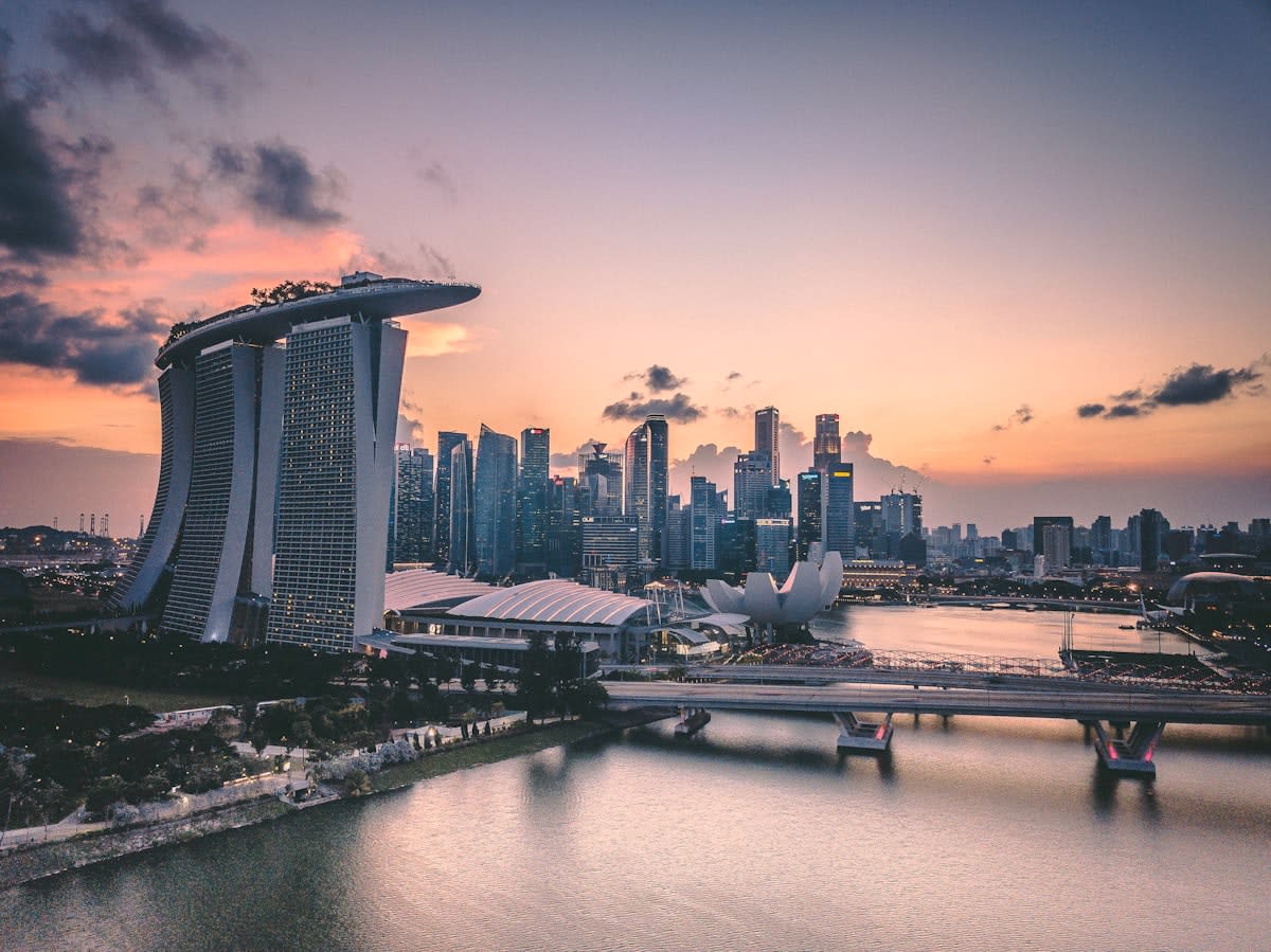 Dense urban cityscape Singapore