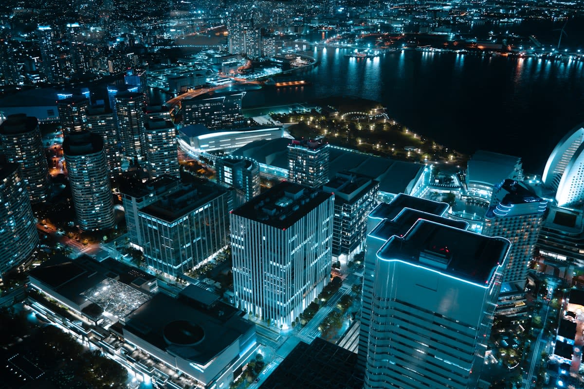 Digital network connecting global cities