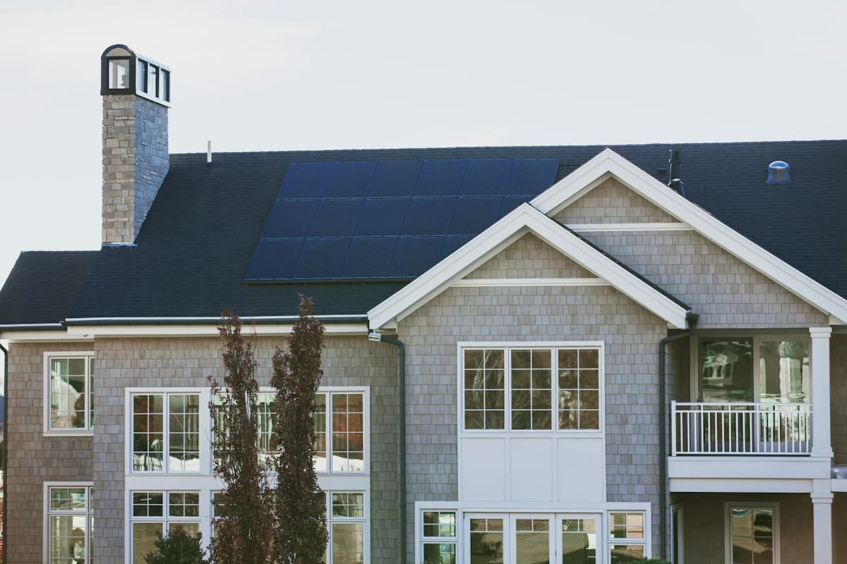 Close up of solar panel cells