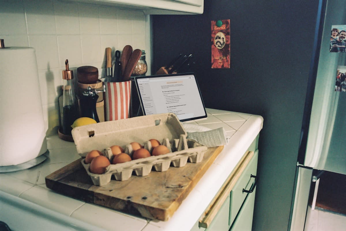 High protein food staples on a kitchen counter