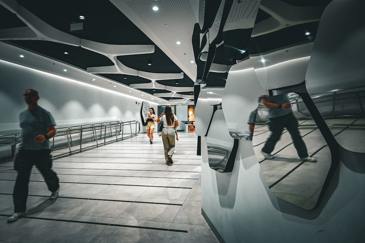 Modern futuristic wellness center architecture Warsaw