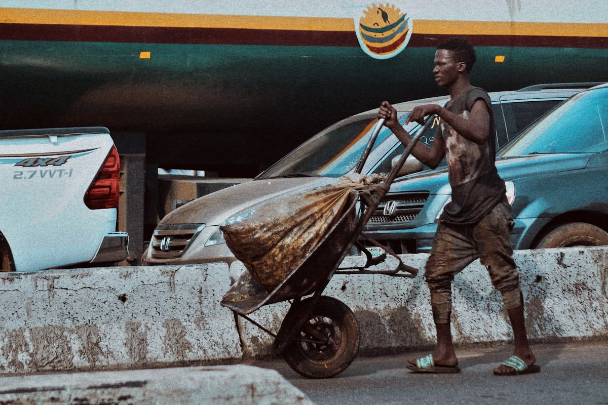 Vibrant street market in Lagos