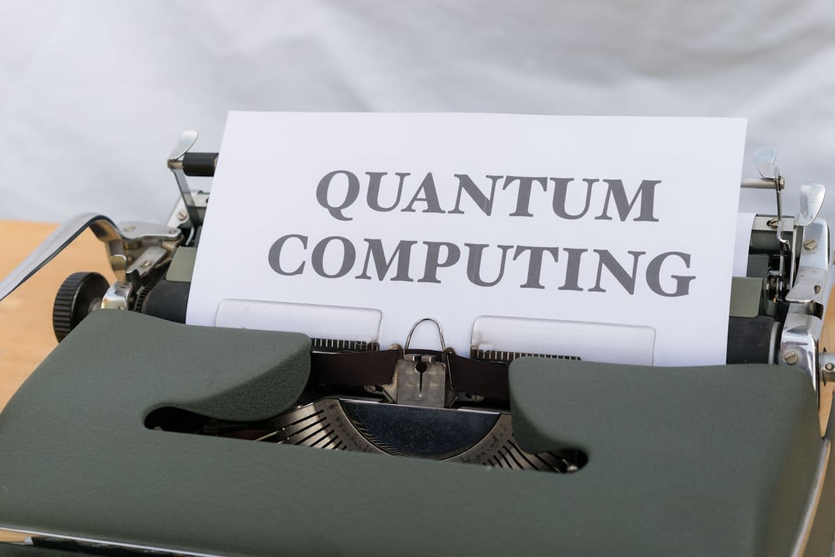 Quantum computing and encryption concept