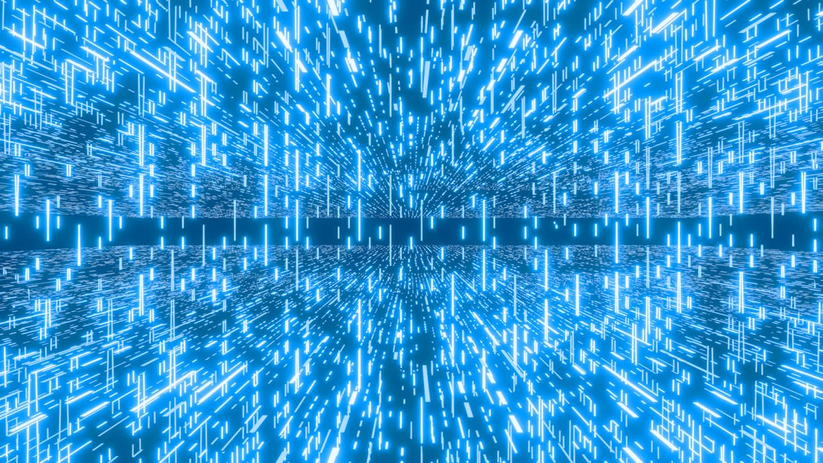 Futuristic digital environment representing a virtual world