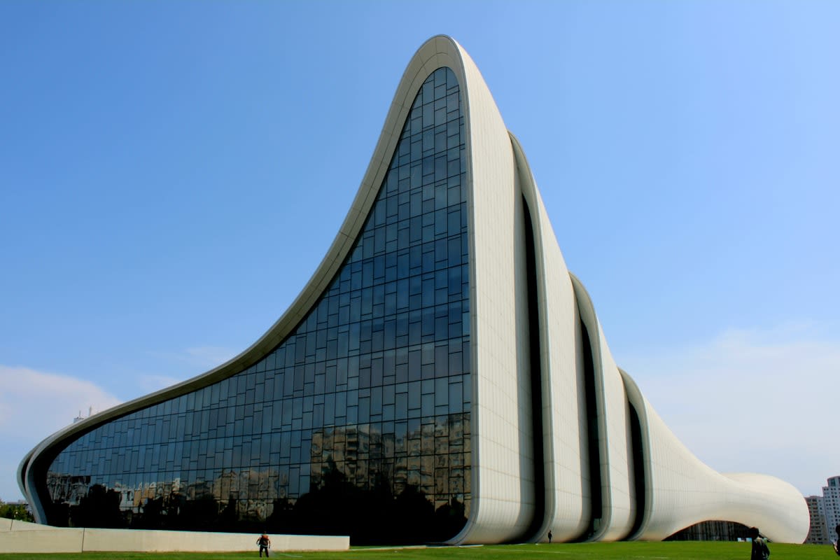 Modern futuristic corporate architecture campus