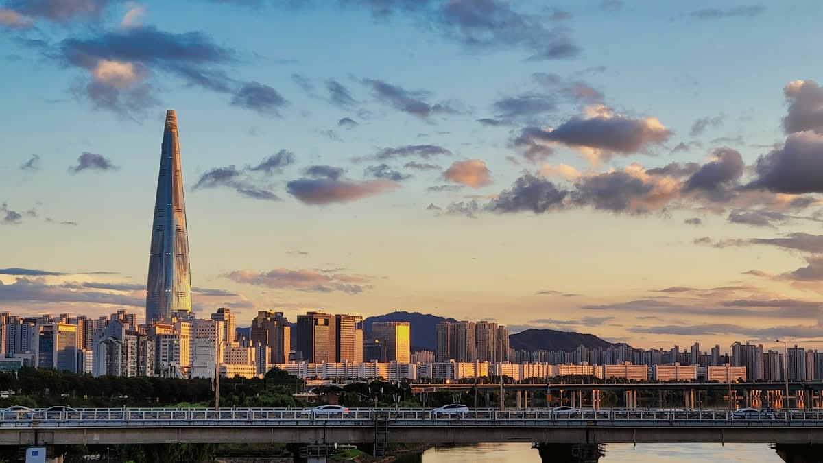Modern corporate skyscraper in Seoul