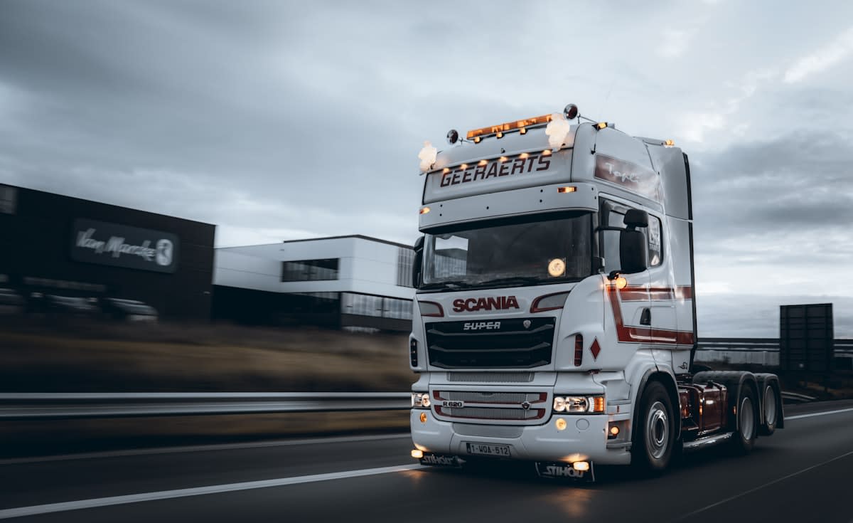 Logistics truck on a highway