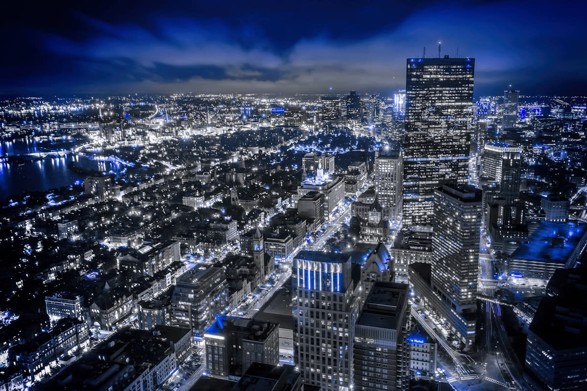 Financial district skyline