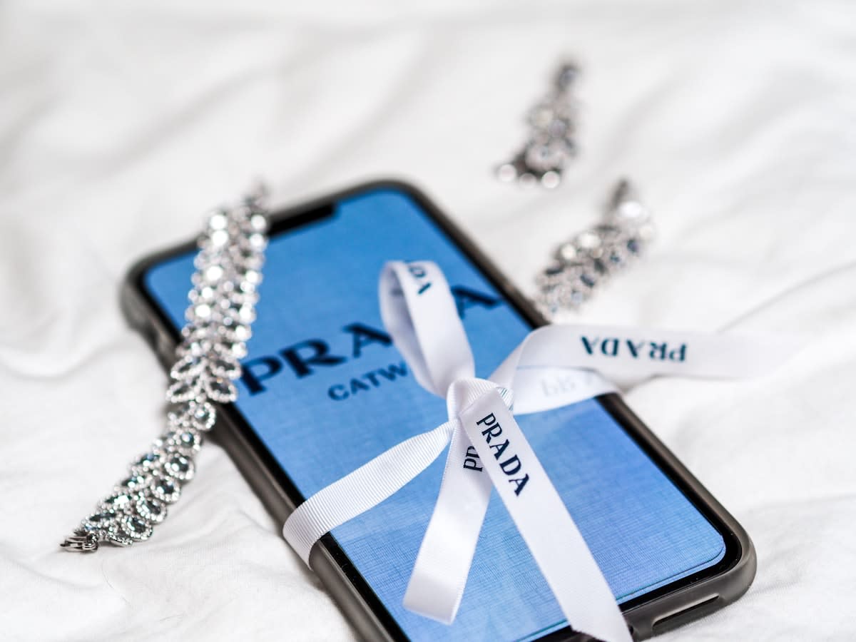 High-end smartphone with luxury shopping app