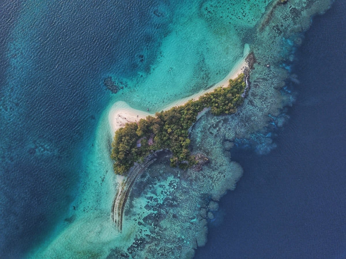 satellite view of pacific islands