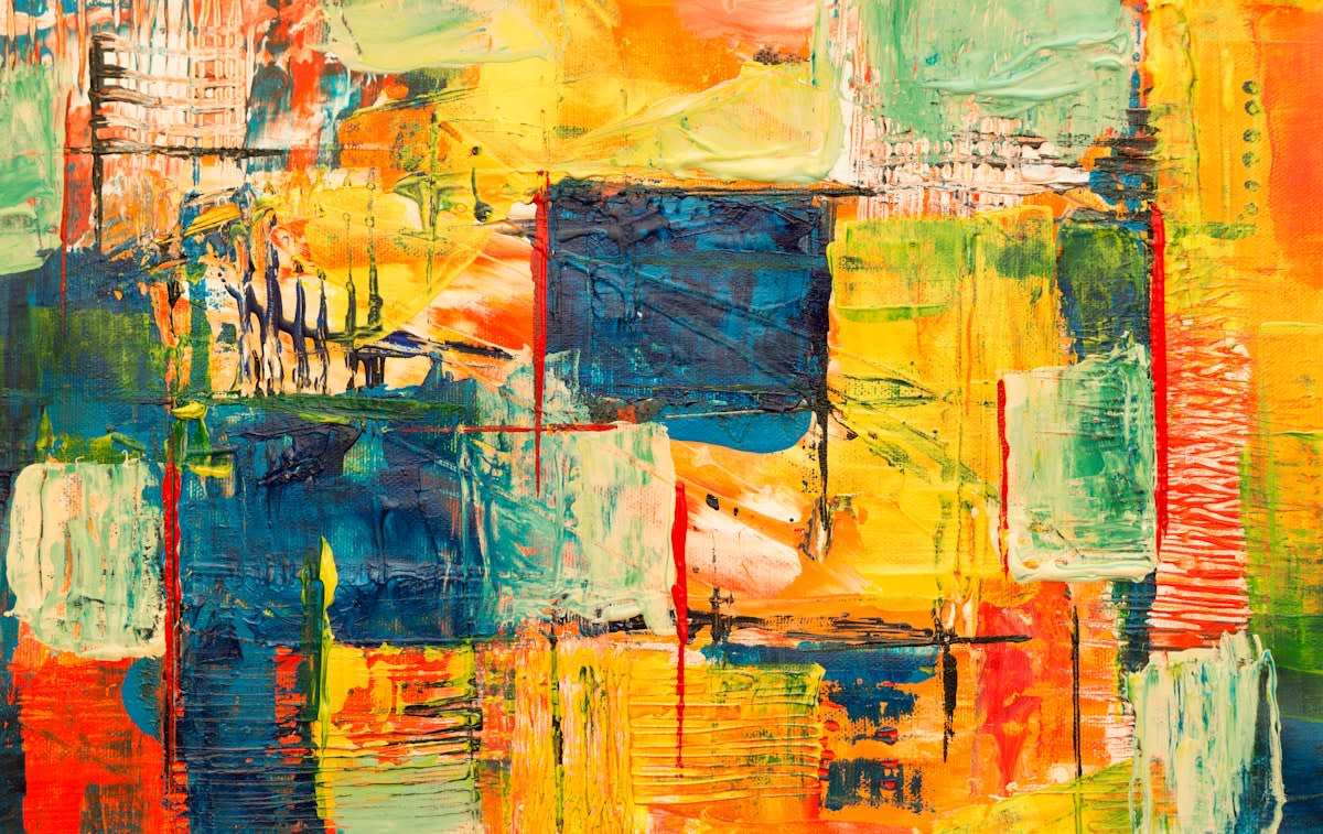 Abstract painting with detailed textures