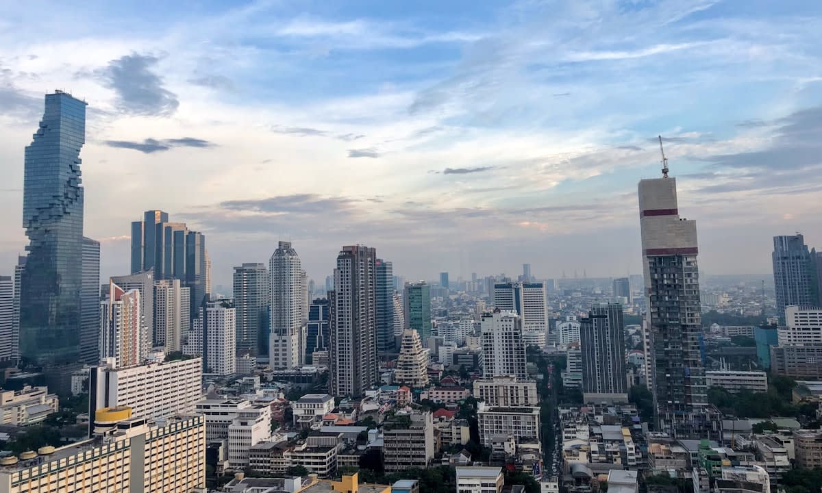 Modern Bangkok skyline with dense residential towers