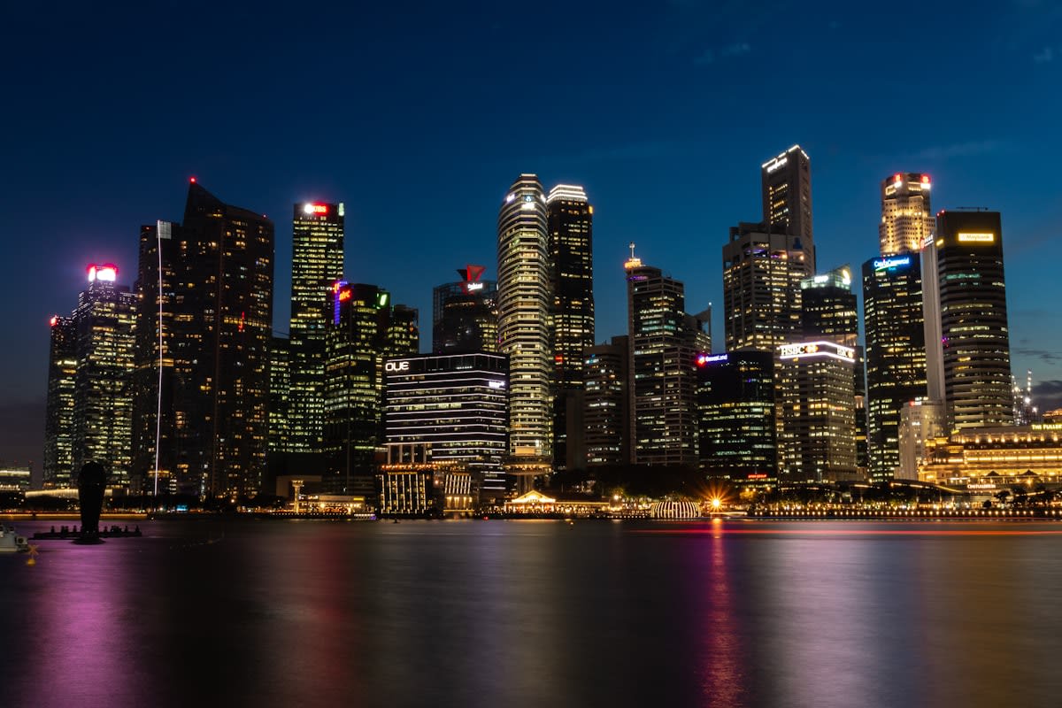 Singapore skyline at dusk