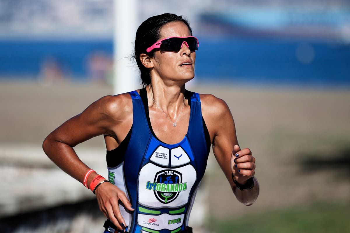 High-tech sports wearable sensors on an athlete