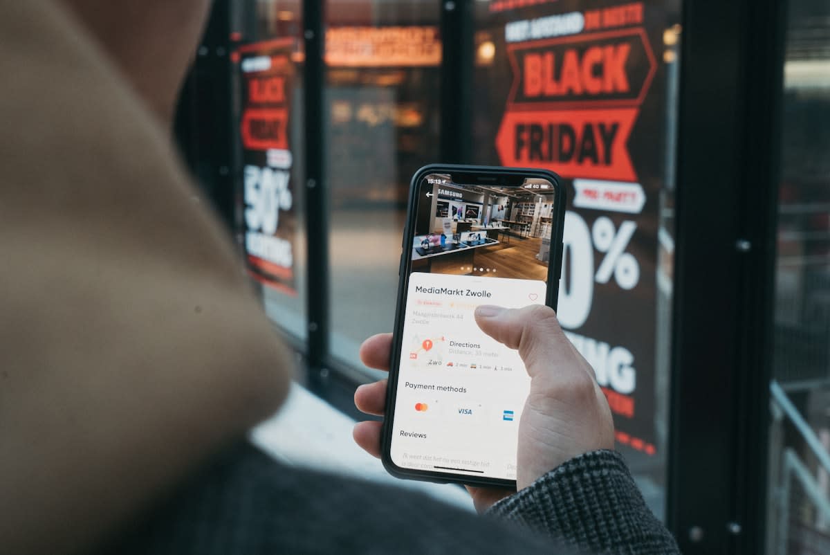 Smartphone showing a live stream shopping interface
