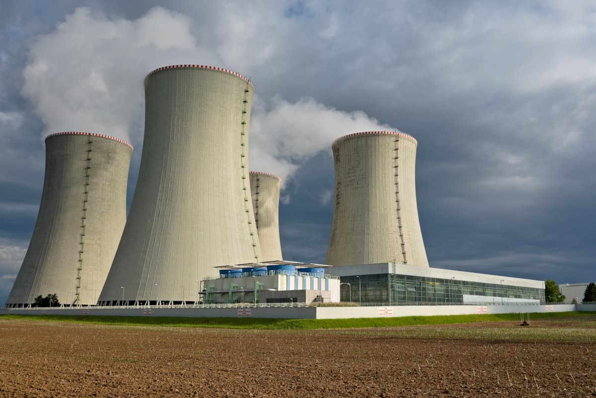 massive industrial data center cooling towers
