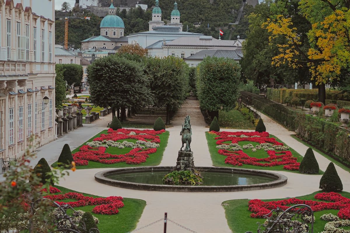 High-level diplomatic summit in a formal garden