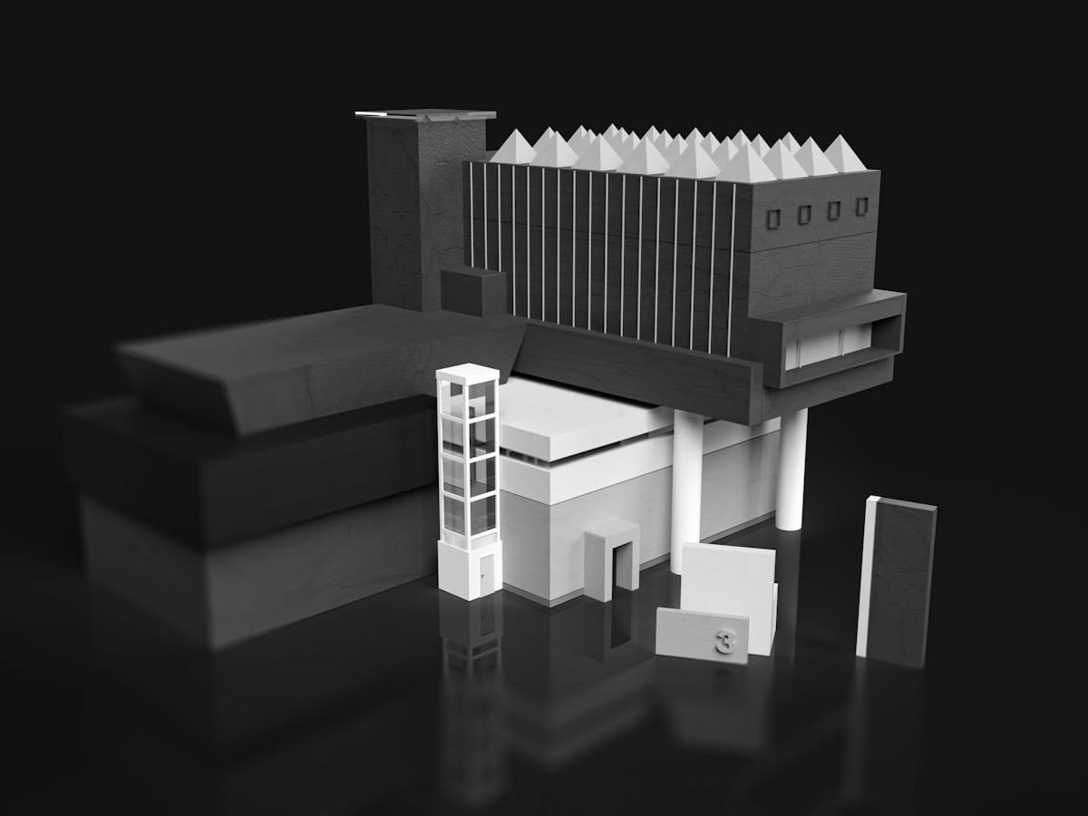 Detailed 3D cross-section of a traditional building showing airflow