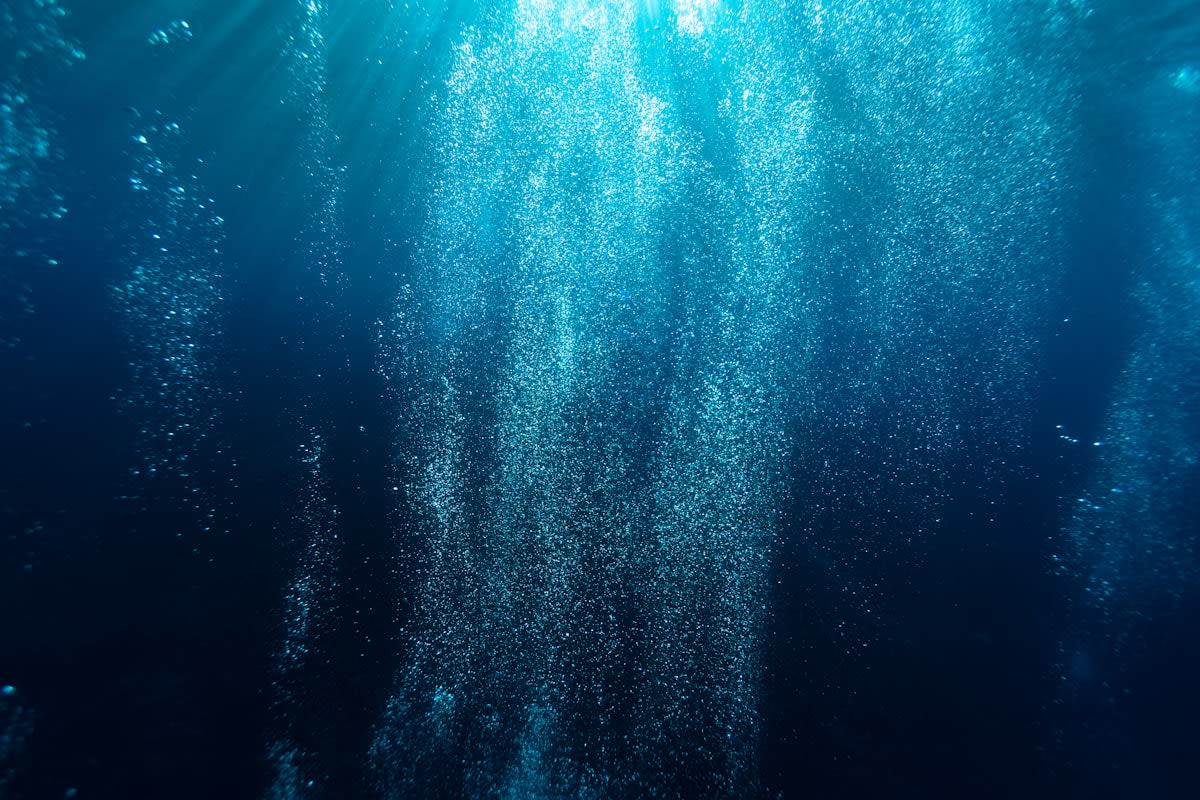 Deep blue ocean depths