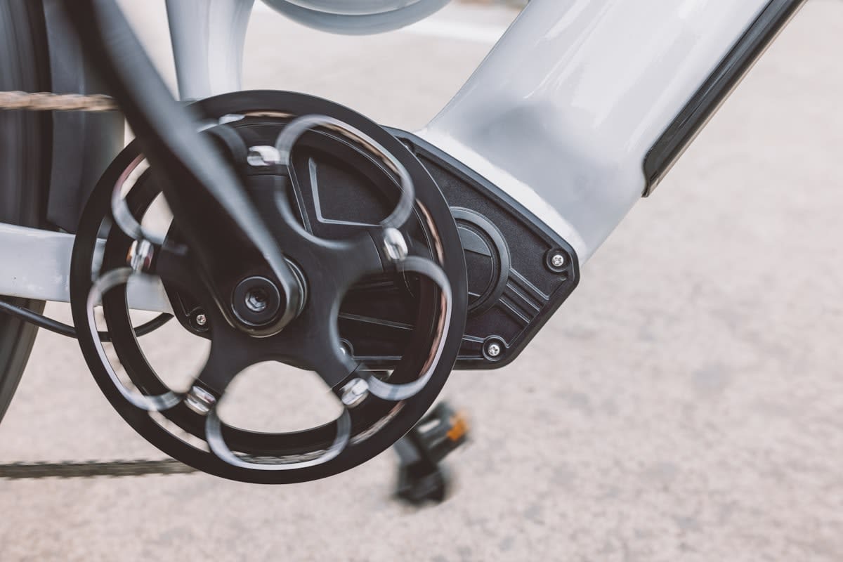 Close up of electric vehicle drivetrain components