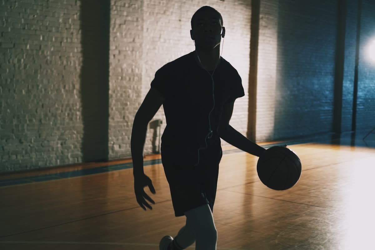 Professional basketball player during recovery session
