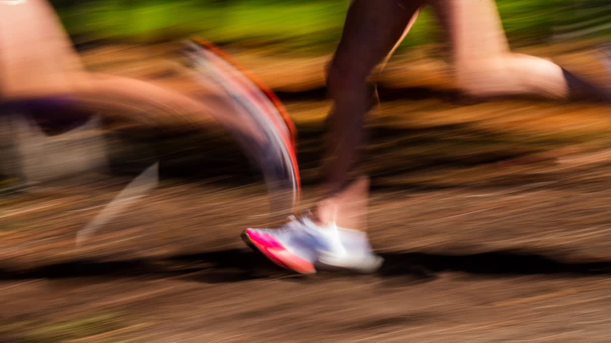 High speed blur of an athlete in motion