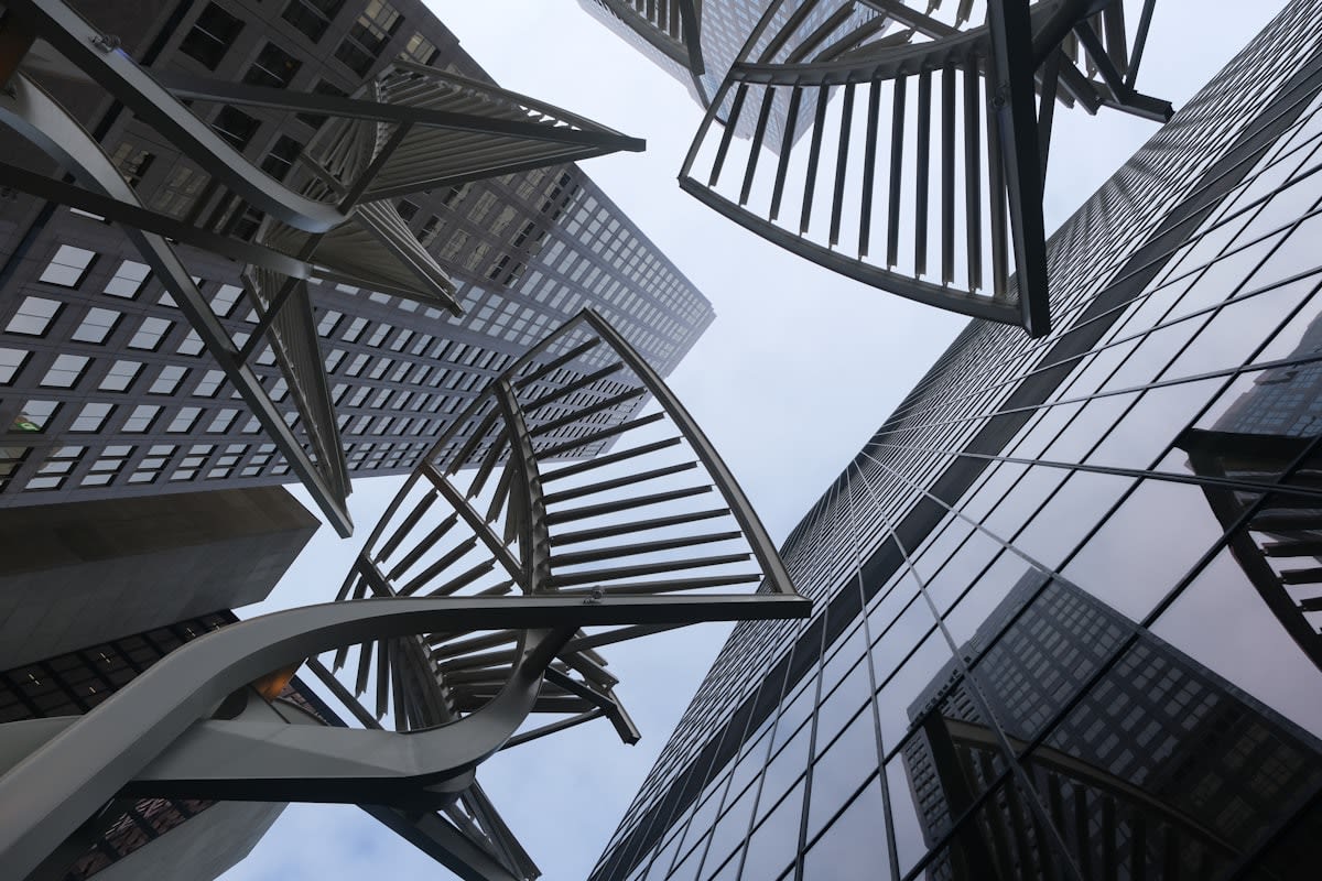 Empty office chair in a modern skyscraper