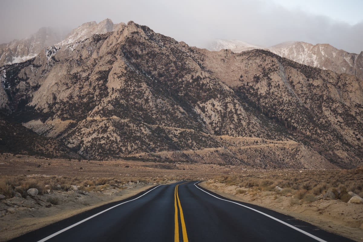 Misty mountains and a lonely road