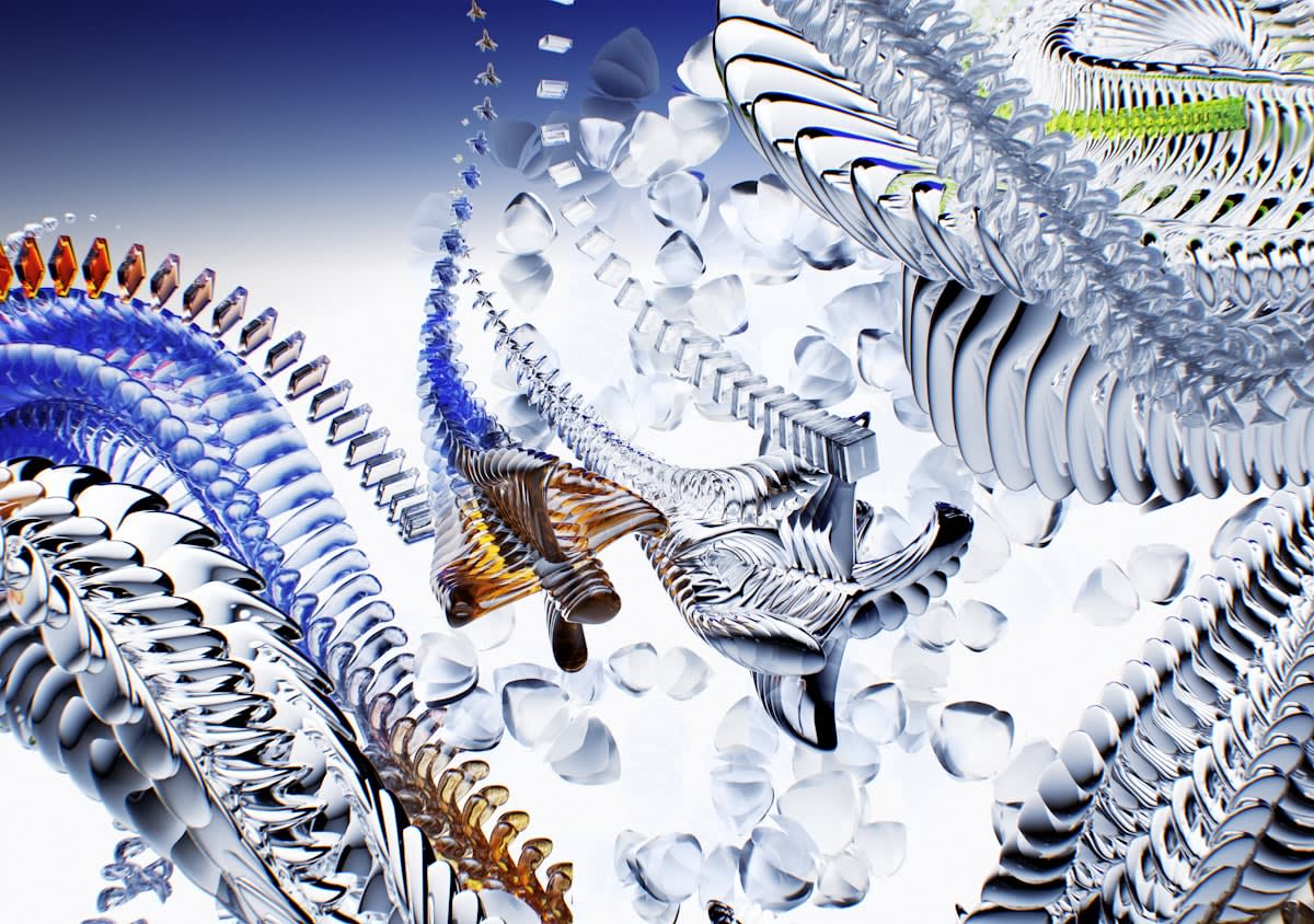 Abstract representation of DNA and industrial gears