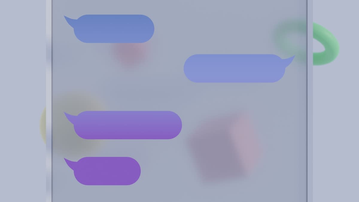 Close up of a smartphone screen with a chat app