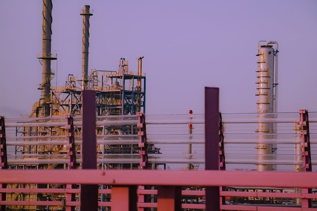 Modern industrial refinery complex