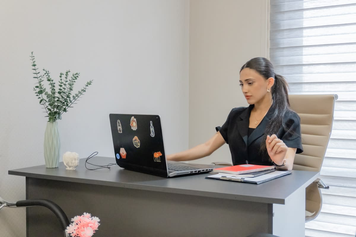 Focused professional in a modern office