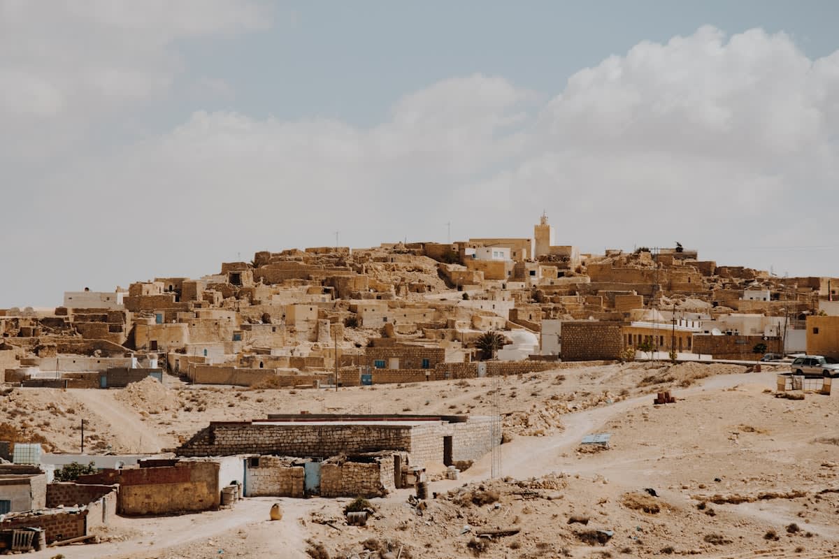 Traditional wind tower in a desert city