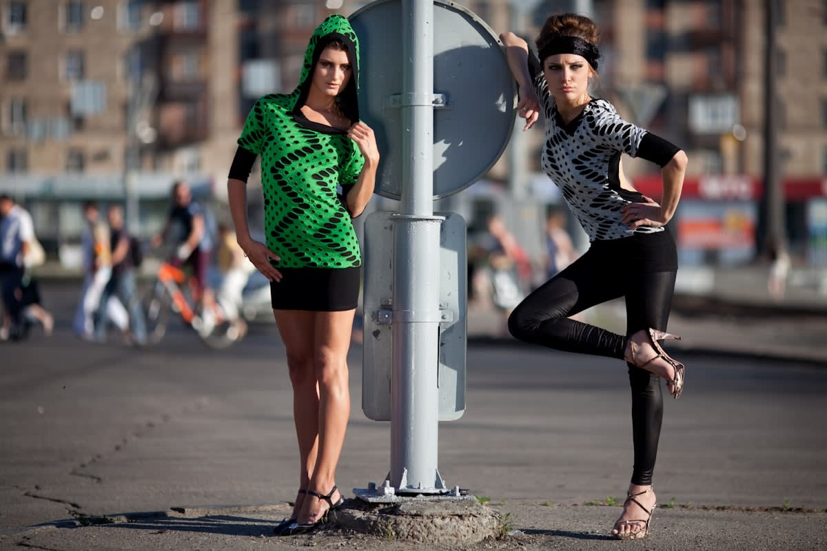 Grainy high fashion street photography