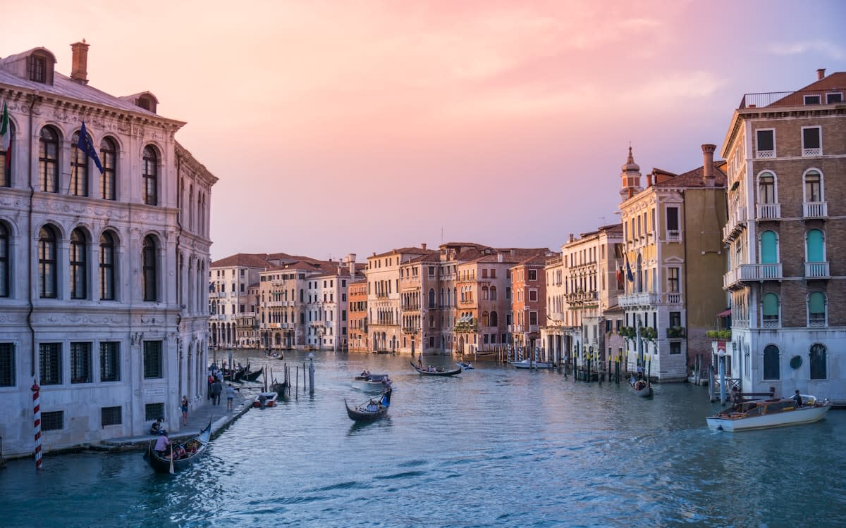 crowded venice canal