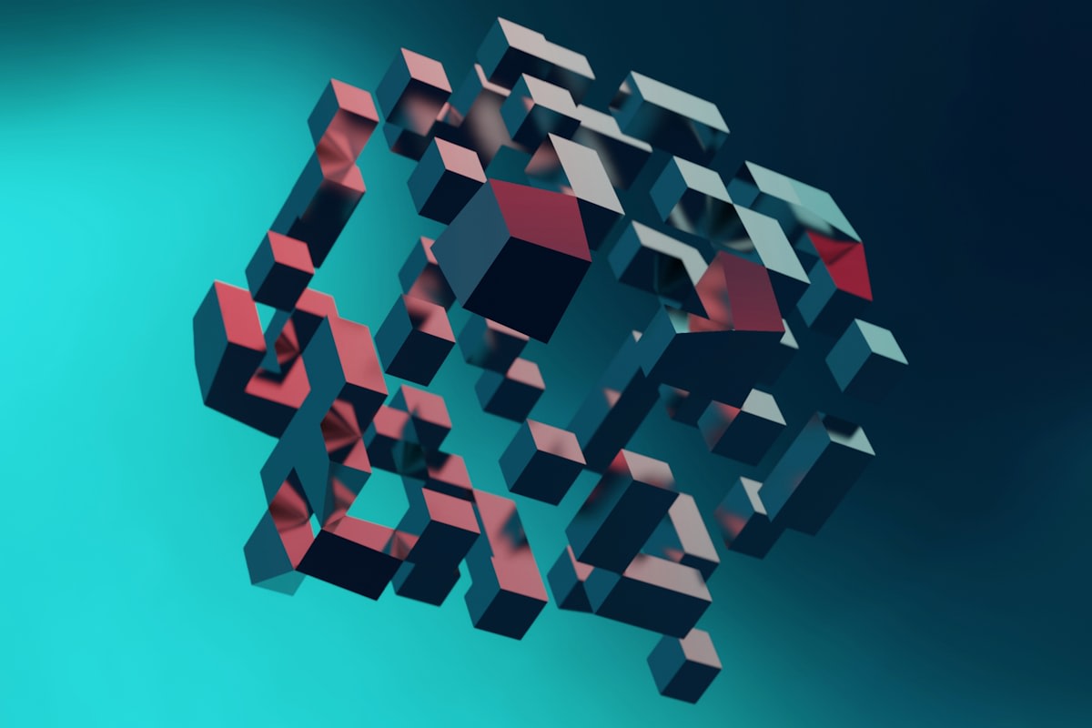 Digital representation of a physical building being broken into hexagonal pixels