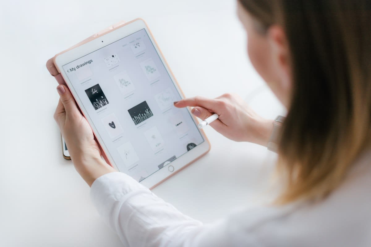 Person analyzing health data on a tablet