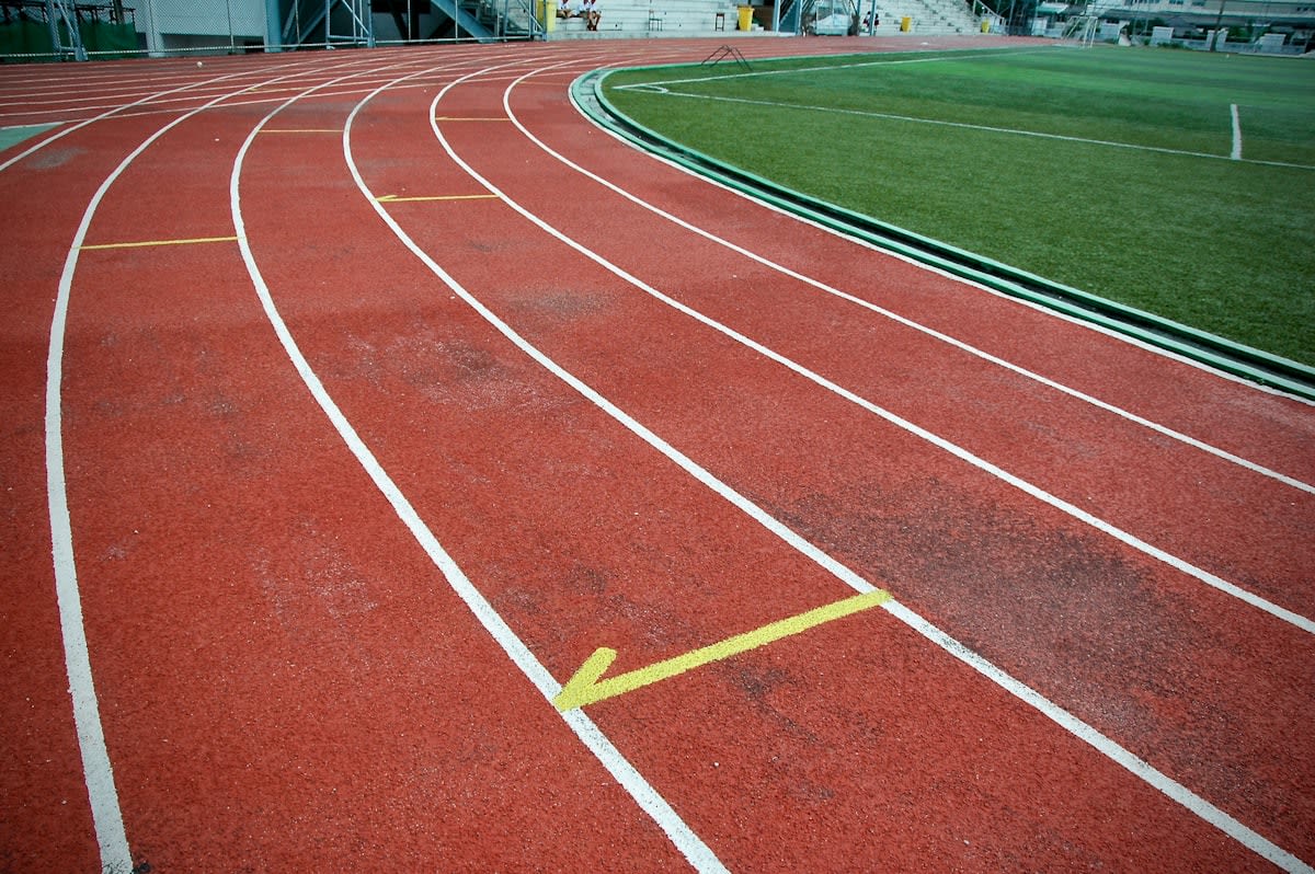 Running track with blurred motion