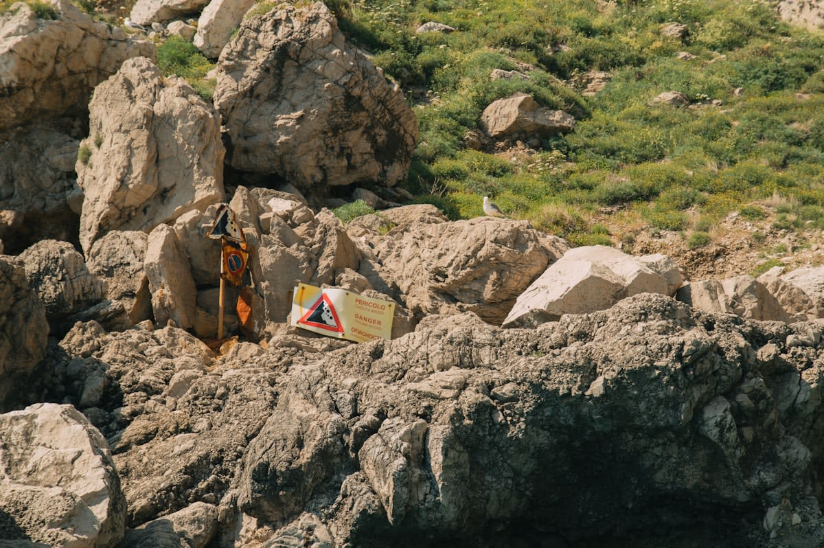 Athlete training in a rugged, outdoor natural environment with no technology