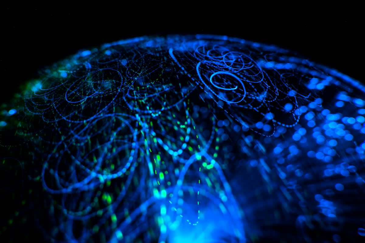 Digital globe with glowing connection lines
