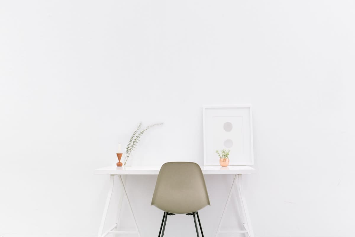 Minimalist workspace with analog tools
