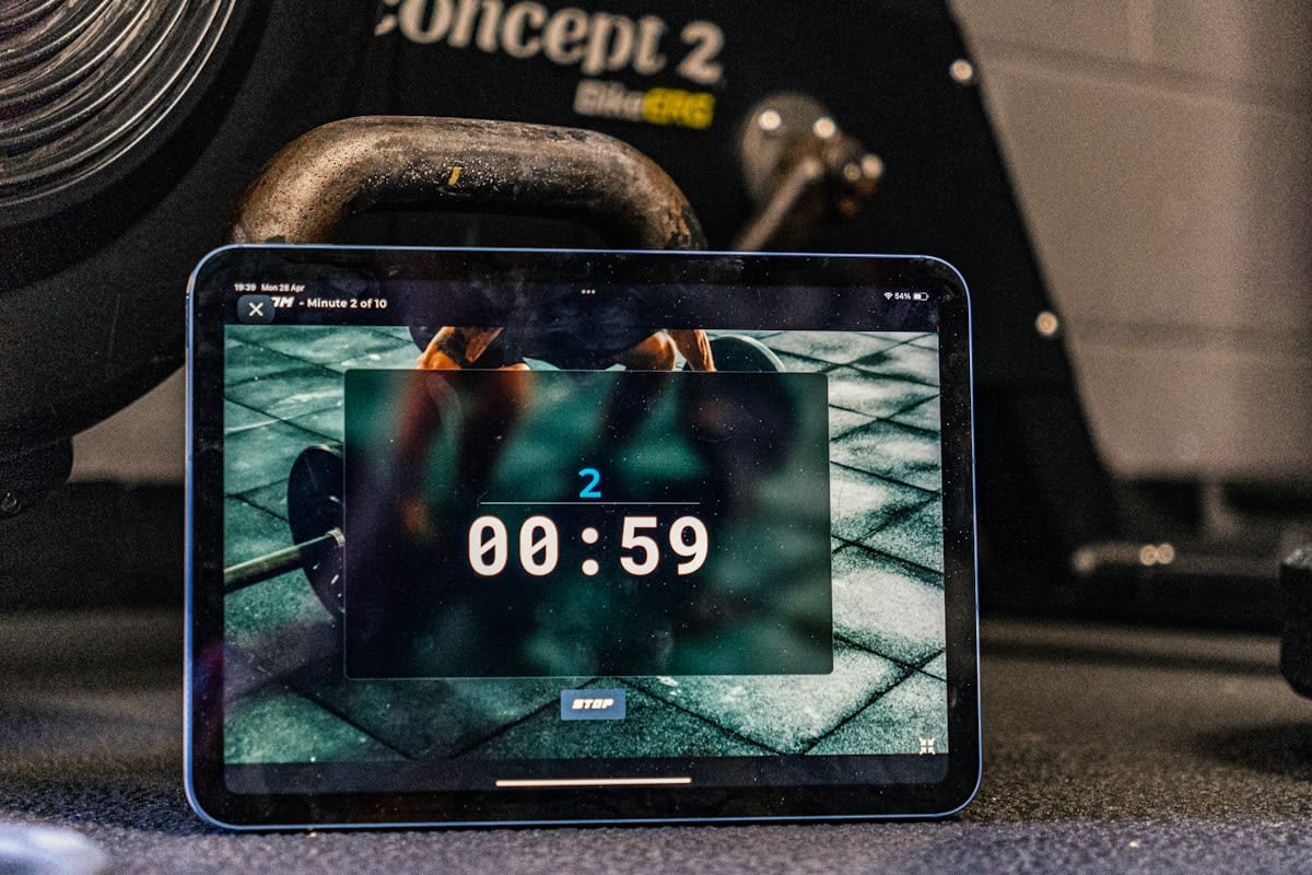 athlete monitoring data on a tablet