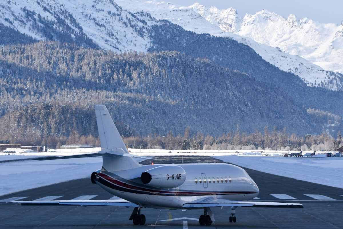 Private jet on a runway