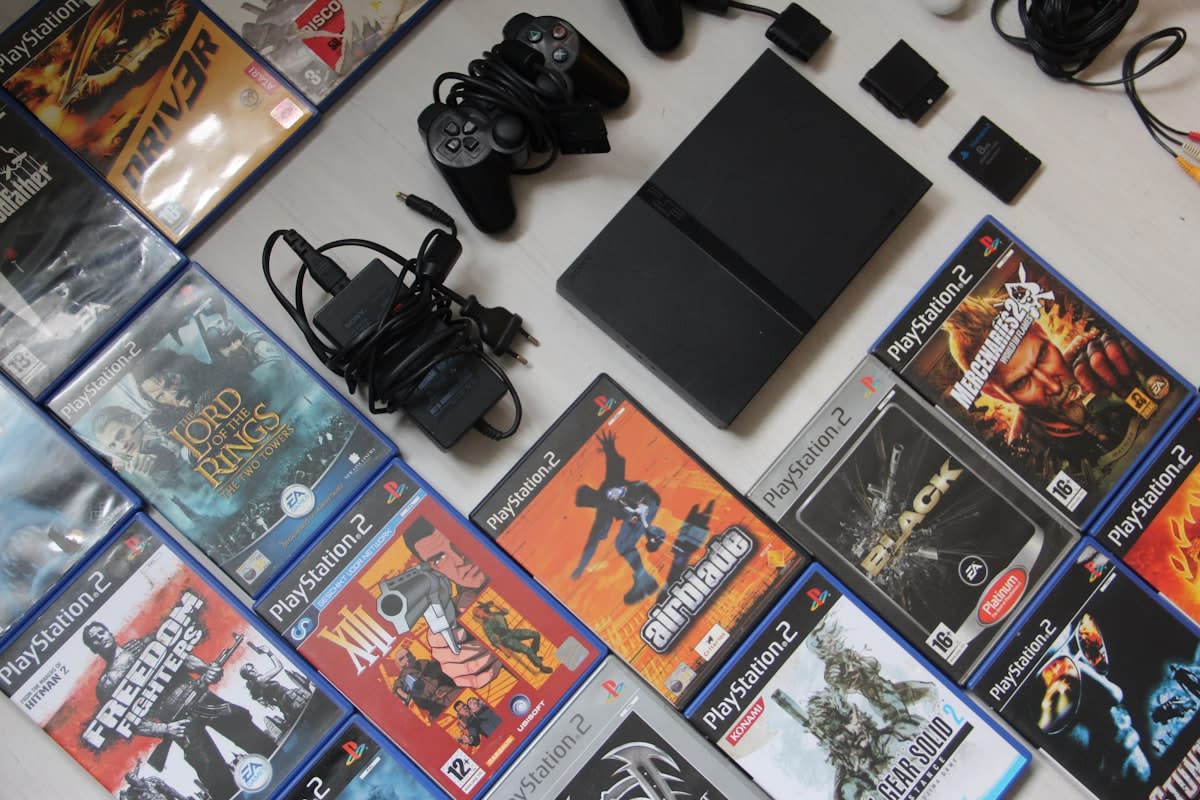 Old gaming consoles and physical discs